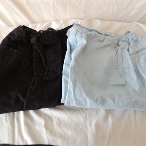 Lot of 2 Boy's Children's Place Shorts Sz 12 Lt Blue and Black Adjustable Waist